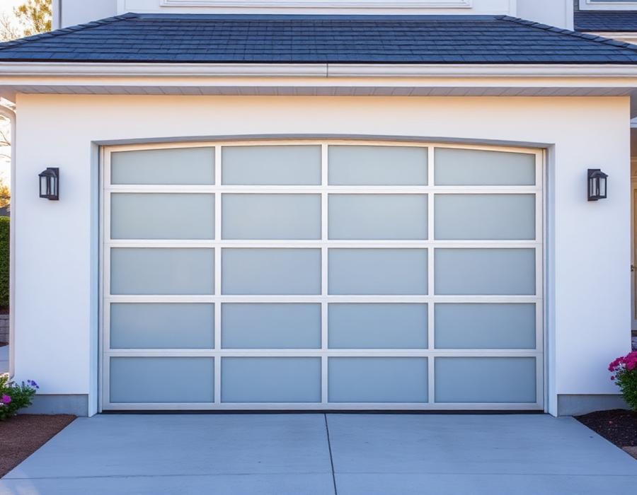Full-view aluminum garage door