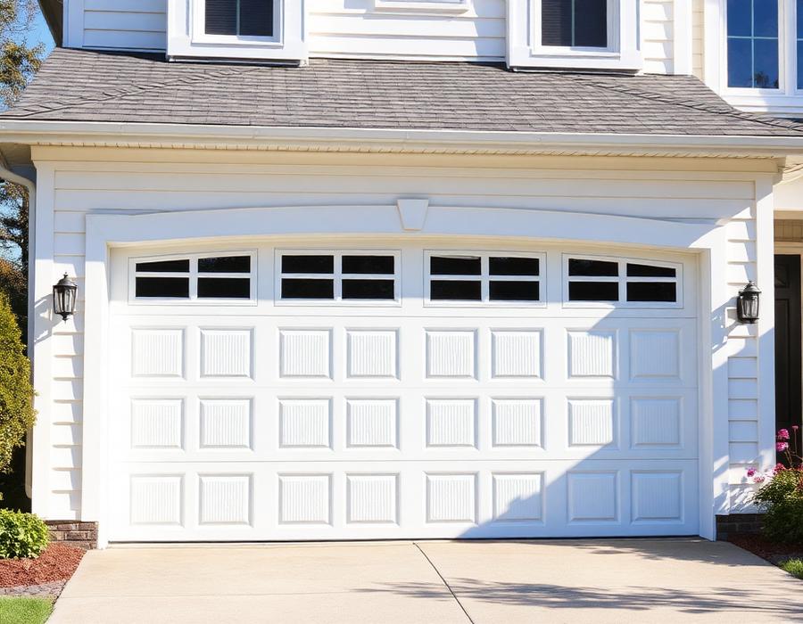 Steel raised panel garage door